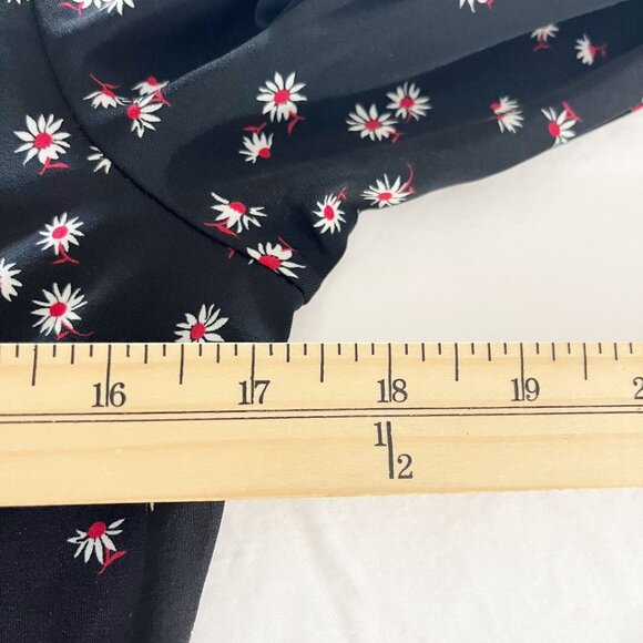 NEW Max Studio Black & White Floral Print Long Sleeve Dress - Size Small - Picture 6 of 7